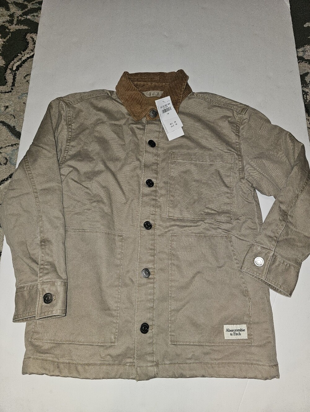 NEW Abercrombie & Fitch Boys Tan Chore Jacket Sz 7/8